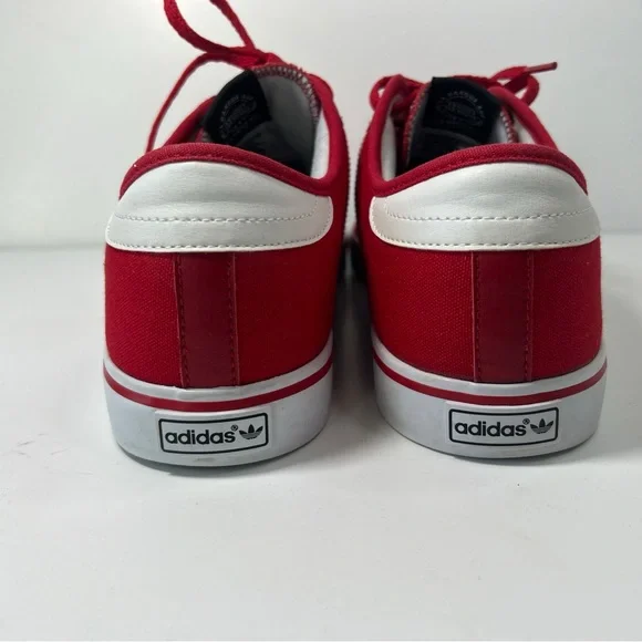 adidas Red Canvas Low-Profile Sneakers with White Stripes - Picture 7 of 13